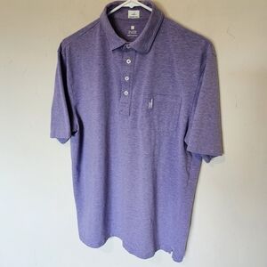 Johnnie-O Hanging Out Pocket Polo Shirt - Purple - Size Medium